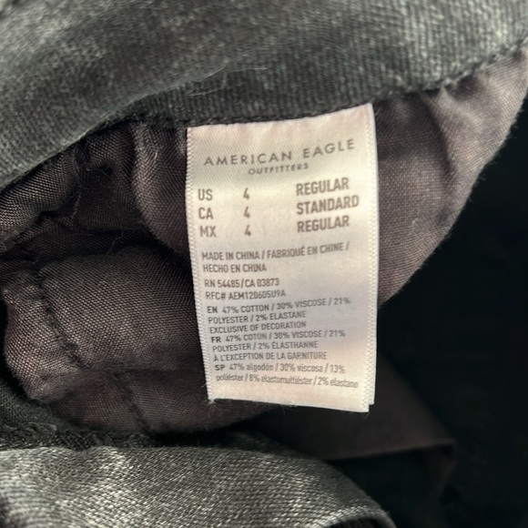 Women’s American Eagle Hi-Rise Black Denim Jeggings. Size 4. - Picture 8 of 10